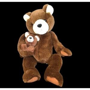 Vintage Ganz Bear Pals Plush 1999 Mom Cub Brown Stuffed Animal Toy RARE